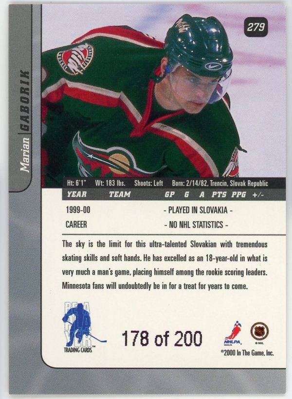 Marian Gaborik 2000-01 Be A Player Signature Series Rookie Ruby /200 #279