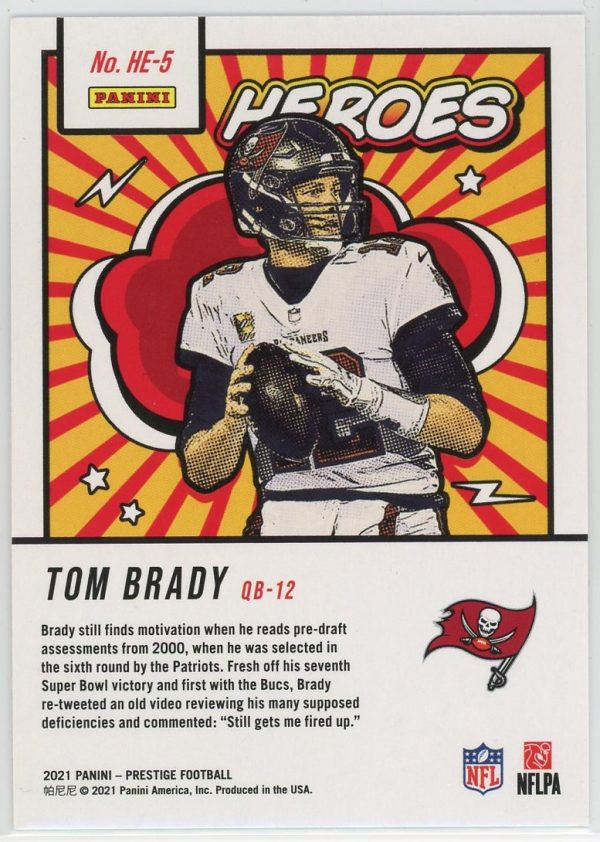 Tom Brady Buccaneers 2021 Prestige Heroes Holo Foil Card #HE-5