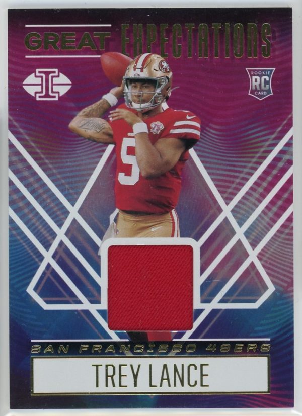 Trey Lance 49ers 2021 Illusions Great Expectations Jersey Patch RC Rookie Card #GE-TRL