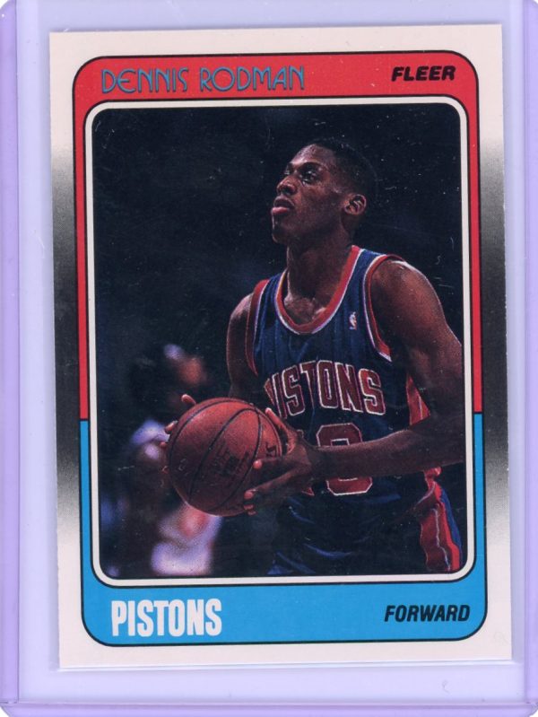 1988 Denis Rodman Pistons Fleer Rookie Card #43