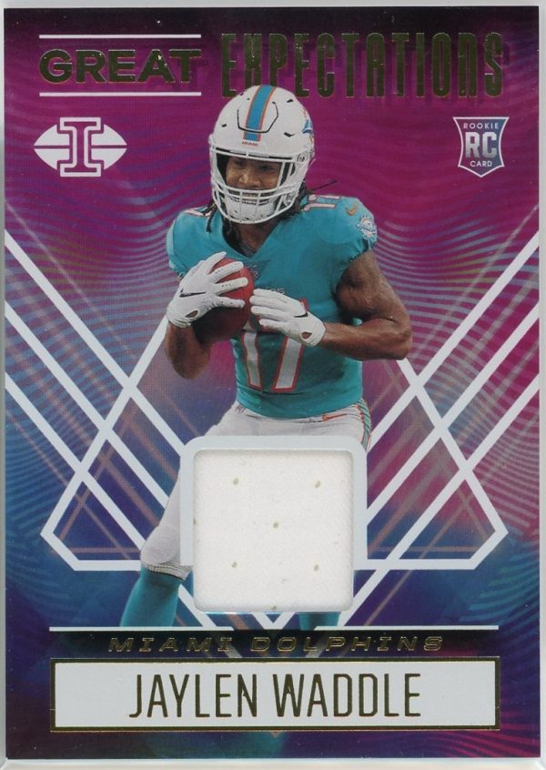 Jaylen Waddle Dolphins 2021 Illusions Great Expectations Patch Rookie Card #GE-JW