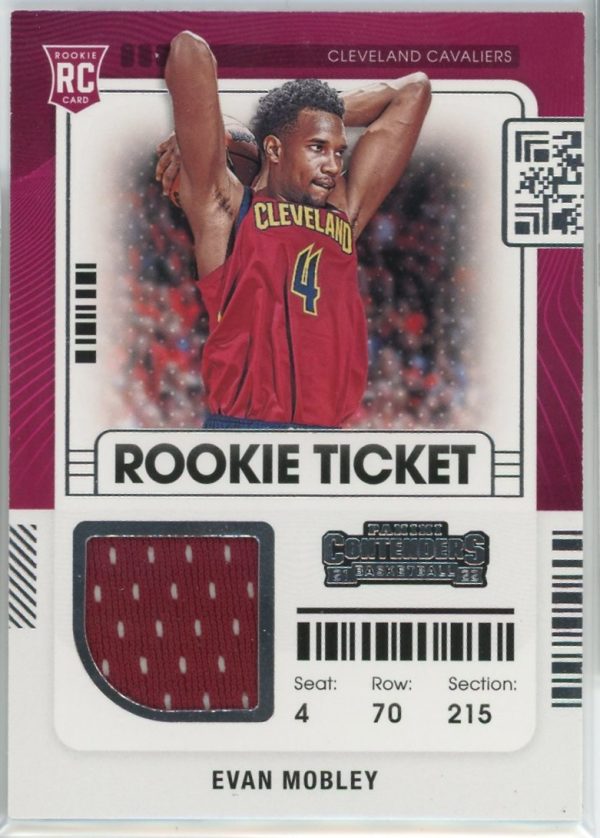 Evan Mobley Cavaliers Panini Contenders Rookie Ticket Relic Card #RTS-EMO