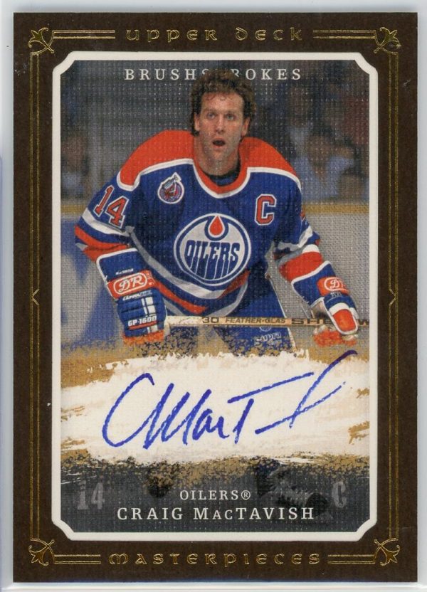 2008-09 Craig MacTavish Oilers UD Masterpieces Auto Card #MB-MC