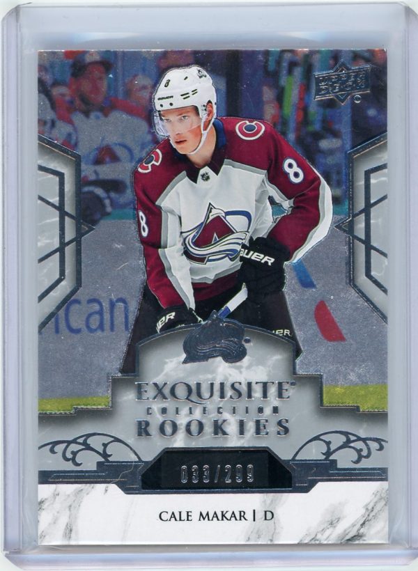 Cale Makar Avalanche 2019-20 UD Exquisite Collection Rookie Card #R23 033/299