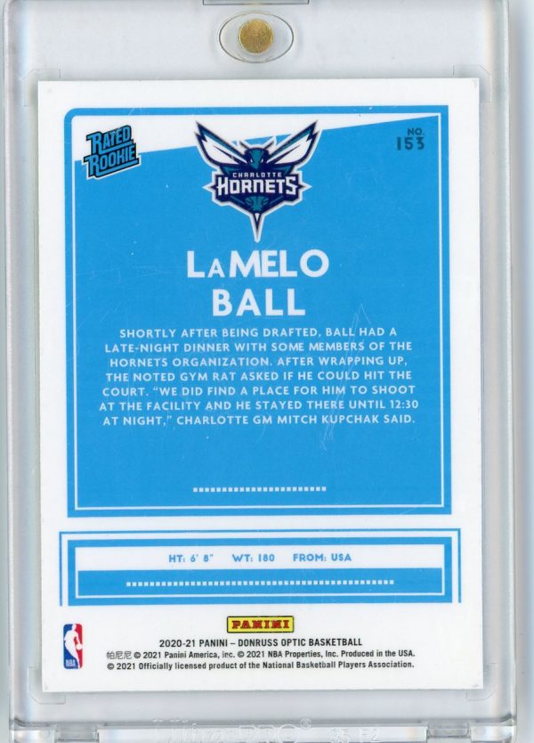 LaMelo Ball Hornets 2020-21 Donruss Optic Rated Rookie Card #153