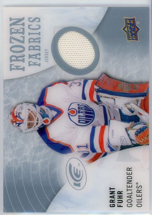 2014-15 Grant Fuhr Oilers UD Ice Frozen Fabrics Patch Card #FZF-GF