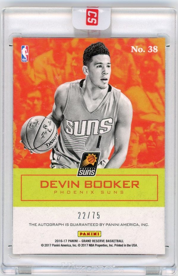 2016-17 Devin Booker Suns Panini Grand Reserve Basketball 22/75 Auto Card #38