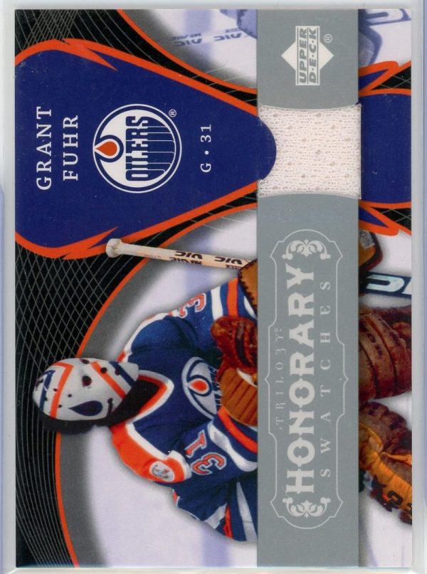 2007-08 Grant Fuhr Oilers UD Trilogy Honorary Swatches Patch Card #HS-GF