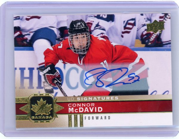 2017-18 Connor McDavid Team Canada UD Signatures Auto Card #128