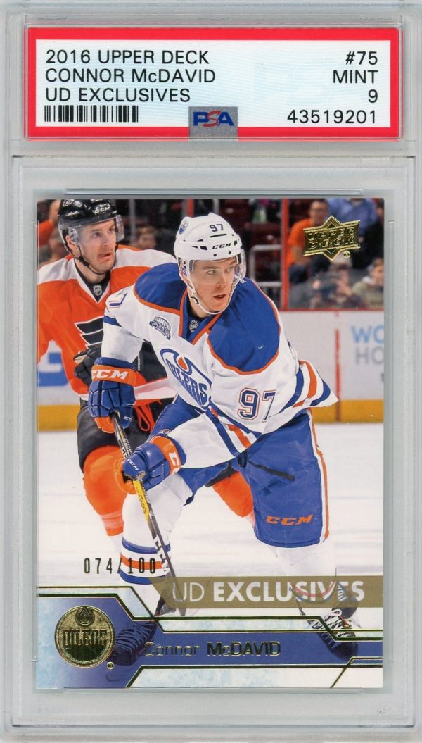 Connor McDavid Oilers 2016-17 UD Exclusives /100 Card #75