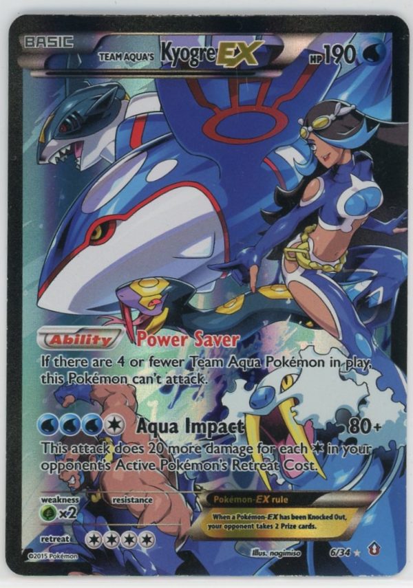 Pokemon Team Aqua's Kyogre EX 6/34 Double Crisis Full Art Ultra Rare