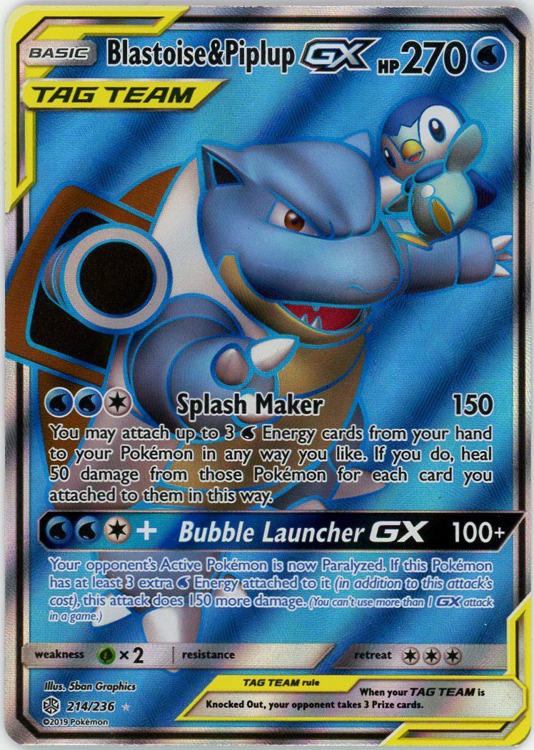 Blastoise & Piplup GX Pokemon Tag Team Full Art 214/236 | Froggers ...