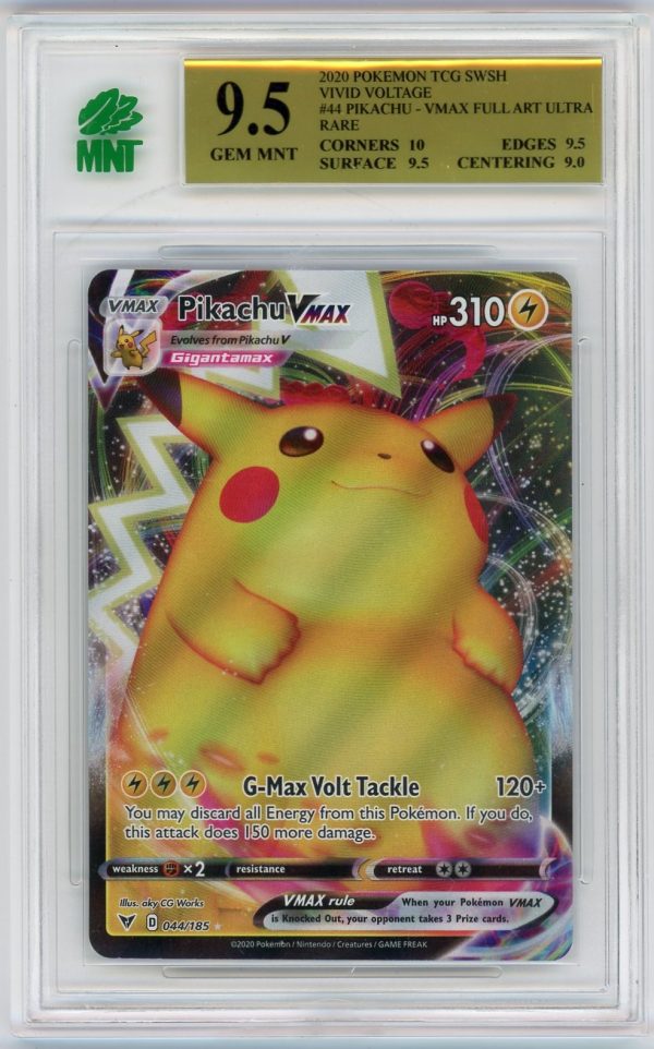 Pikachu VMAX Pokemon Vivid Voltage Full Art Ultra Rare 44/185 MNT 9.5