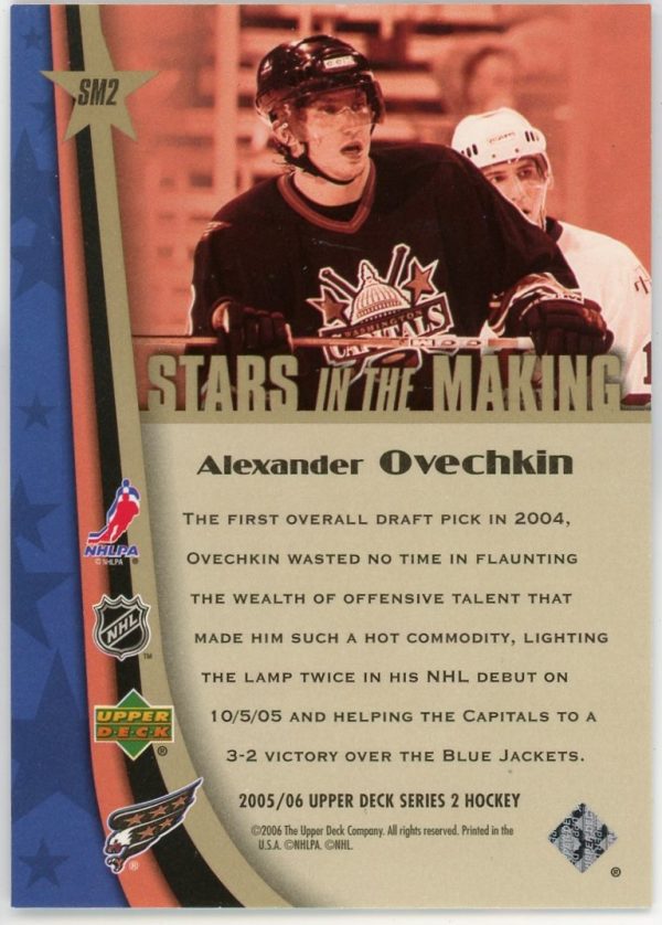 Alexander Ovechkin 2005-06 UD Series 2 Stars In The Making Rookie Card #SM2