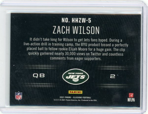 Zach Wilson Jets 2021 Illusions Holo Heroes SSP Rookie Card #HHZW-5