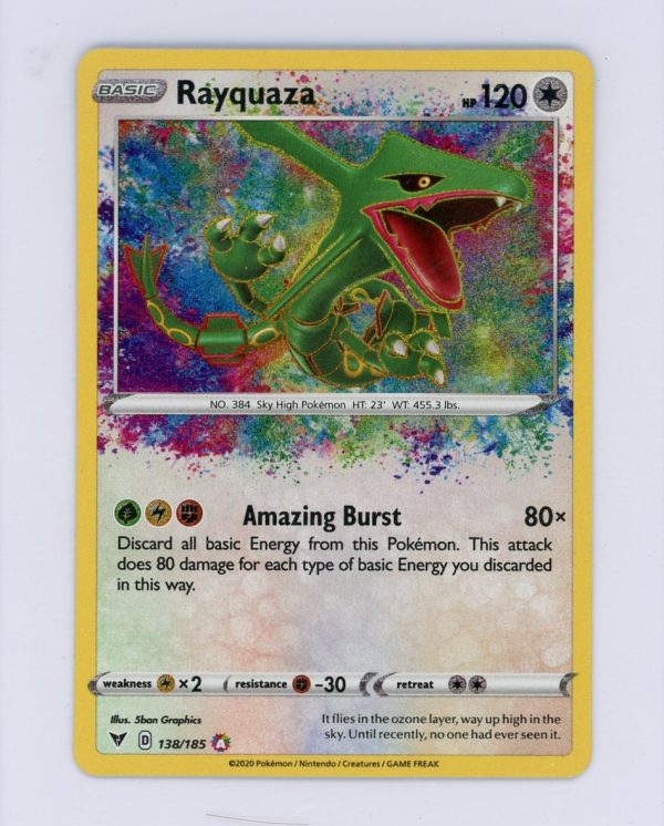 Pokemon Rayquaza 138/185 Vivid Voltage Amazing Rare