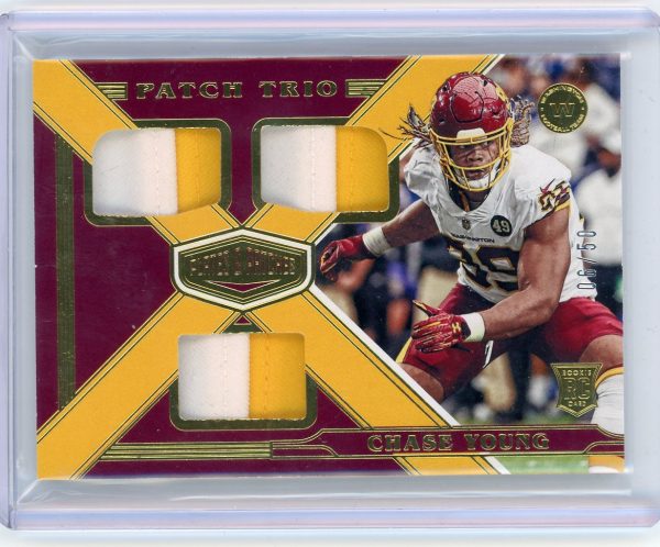 2020 Chase Young Washington Football Team Panini Plates & Patches 06/50 Patch Trio Rookie Card #PT-11