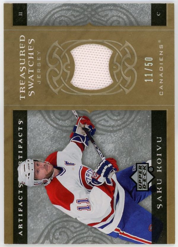 Saku Koivu 2007-08 UD Artifacts Treasured Swatches Gold /50 #TS-SK