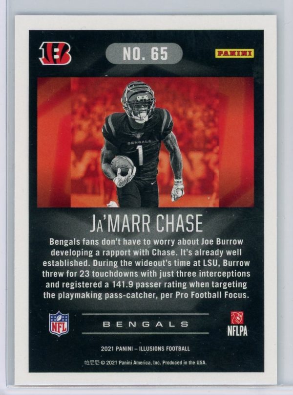 Ja'Marr Chase Bengals 2021 Panini Illusions Dots (Stardust) Rookie Card #65