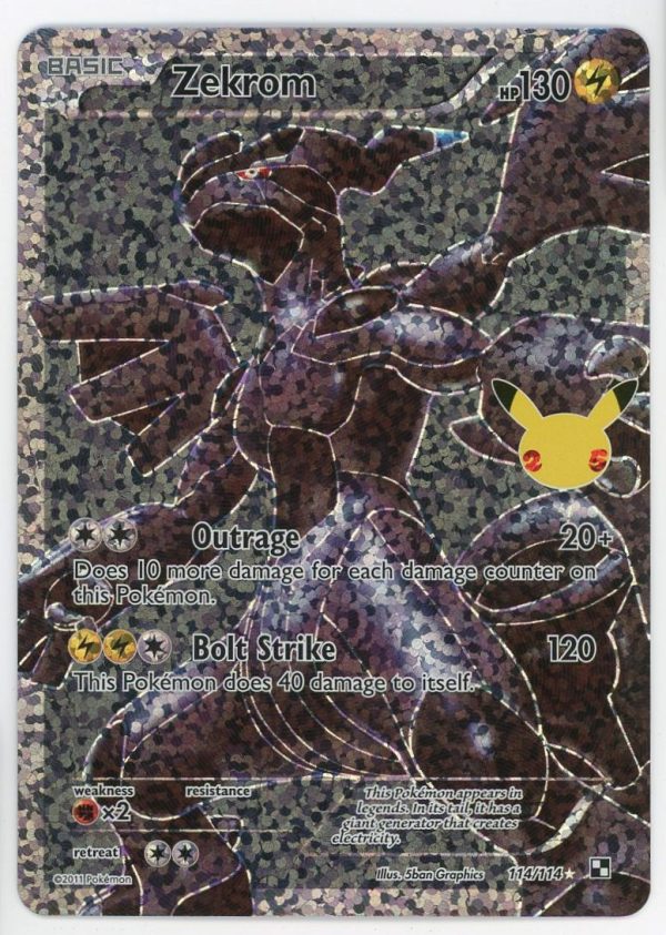 Pokemon Zekrom 114/114 Celebrations 25th Anniversary Full Art Ultra Rare NM
