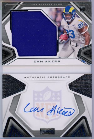 Cam Akers Rams 2020 Panini Playbook Auto Patch /199 Booklet Rookie Card #224