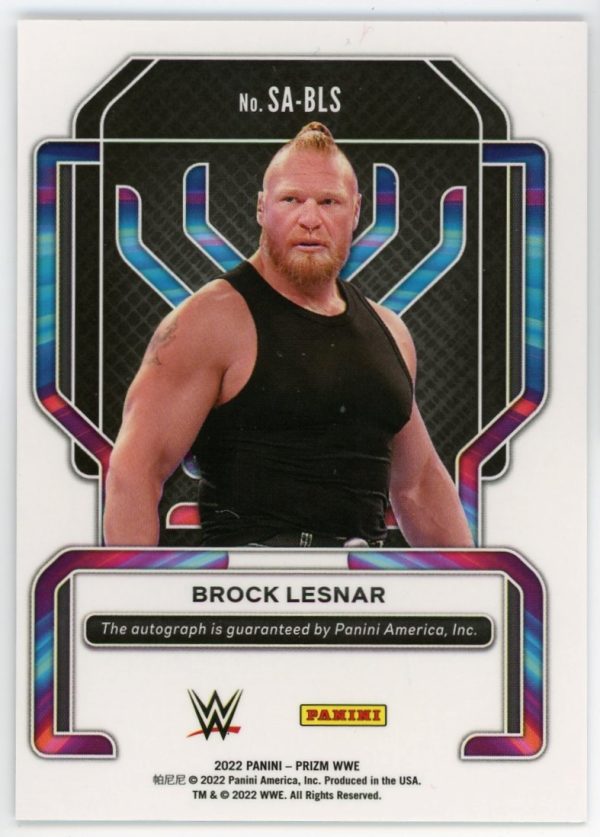 Brock Lesnar 2022 Panini Prizm WWE Superstar Auto Card #SA-BLS