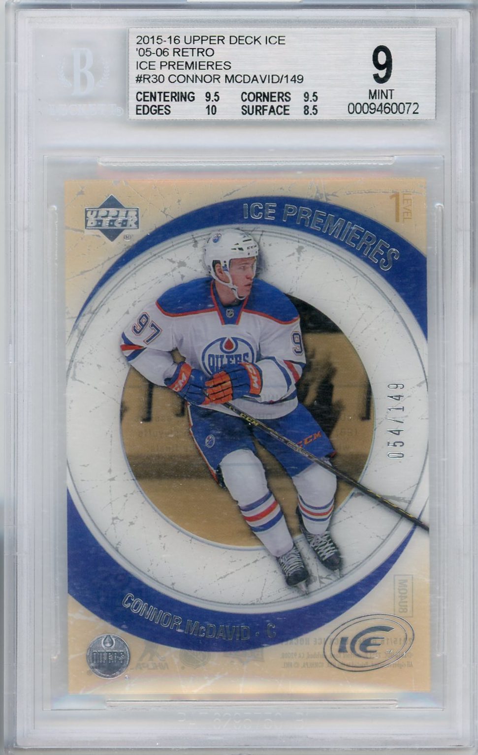 CONNOR MCDAVID 2015/16 SP GAME USED RC ROOKIE INKED SWEATER AUTO JERSEY SP  #/149