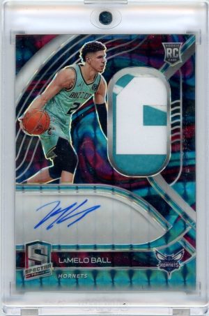 LaMelo Ball Hornets 2020-21 Spectra Interstellar Prizm Rookie Patch Autograph 05/49 RPA #215