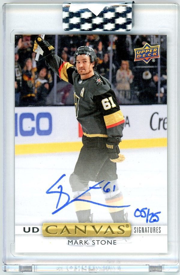 Mark Stone Golden Knights UD 2019-20 Autographed Canvas Signatures Card#CS-ST 05/25
