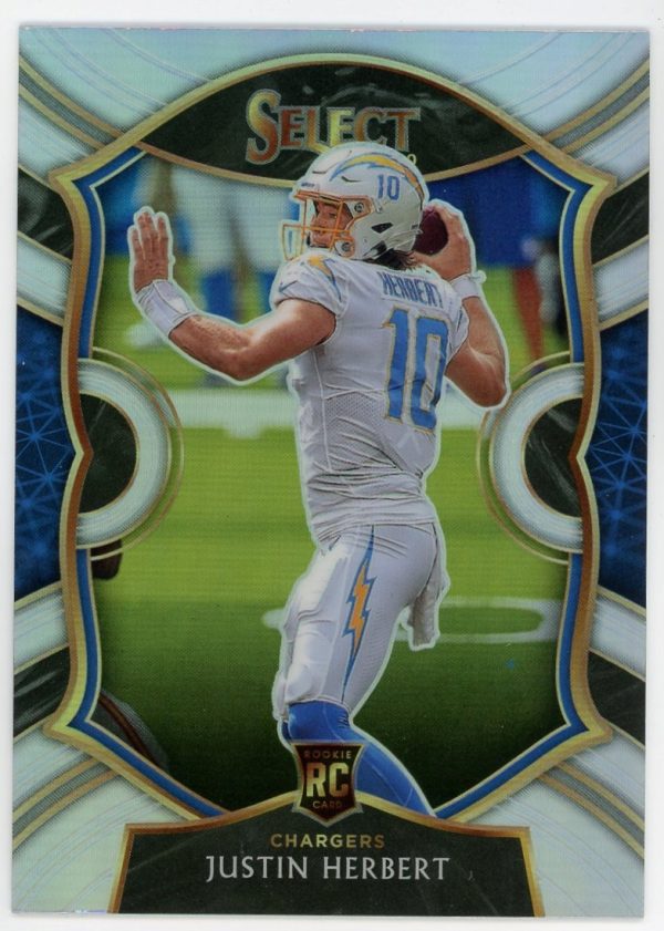 Justin Herbert Chargers 2020 Panini Select Silver Prizm Rookie Card #44