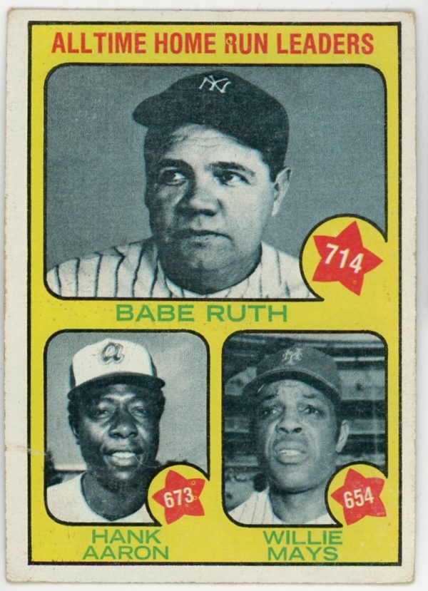 1973 Topps All Time Homerun Leaders Ruth, Aaron, Mays #1