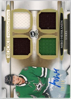 Miro Heiskanen 2018-19 UD The Cup Rookie Foundations Auto /15 #F-MH