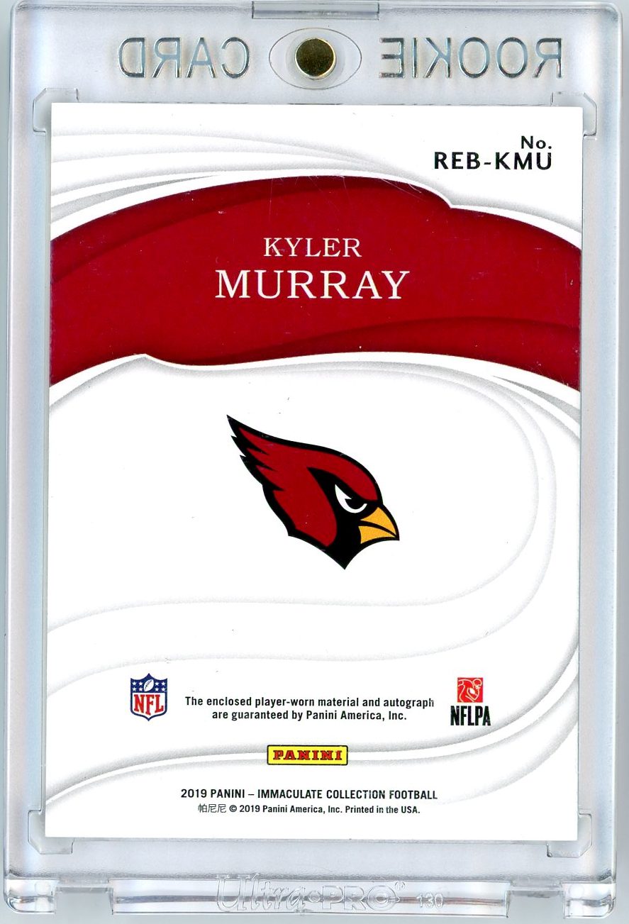  2019 Panini Obsidian Kyler Murray Rookie Game Worn Jersey Patch  Card #'d /50 : Collectibles & Fine Art