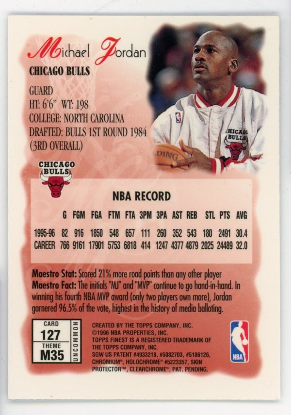 Michael Jordan 1996-97 Topps Finest Maestros Finest #M35