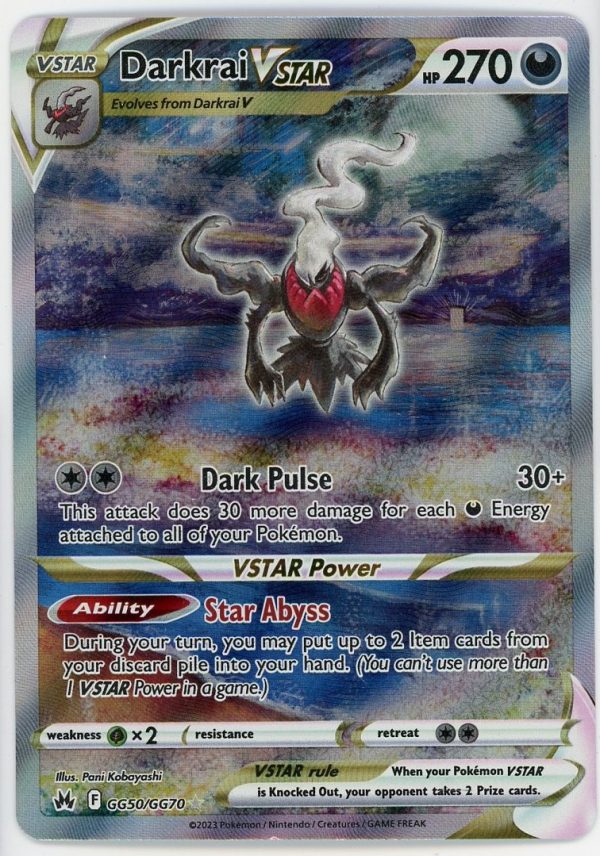 Darkrai Vstar Pokemon Crown Zenith Galarian Gallery Ultra Rare GG50/GG70