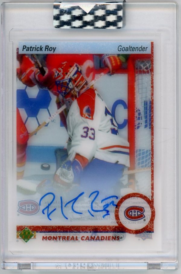Patrick Roy Canadiens UD 2019-20 Clear Cut Hockey Autographed Card #RT-PR