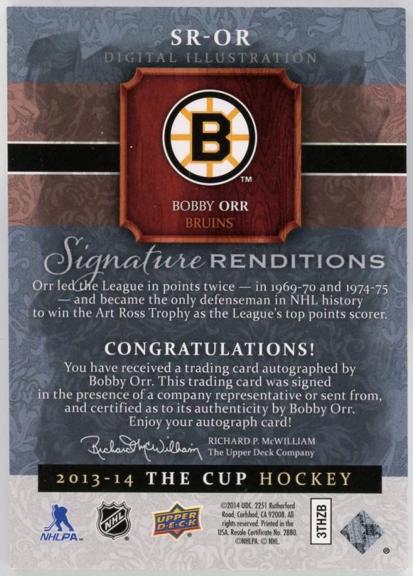 Bobby Orr 2013-14 UD The Cup Signature Renditions /35 #SR-OR