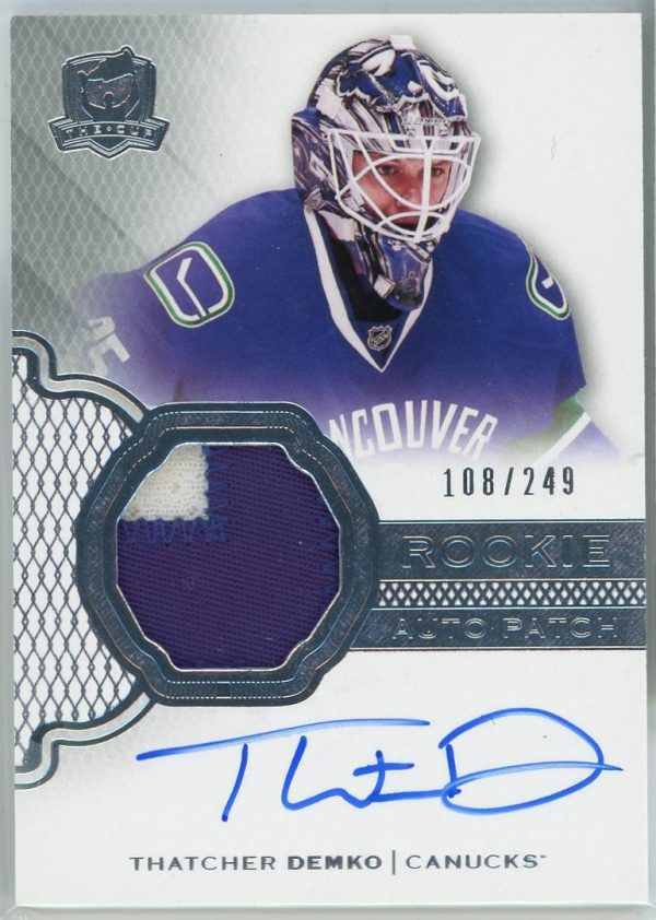 Thatcher Demko Canucks 2016-17 UD The Cup Rookie Auto Patch 108/249