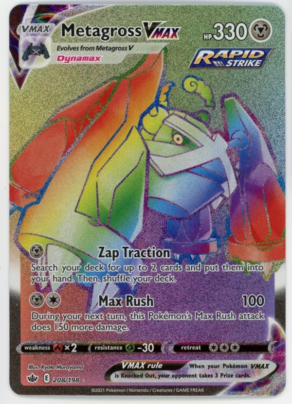 Metagross VMAX Pokemon Chilling Reign Secret Rare 208/198