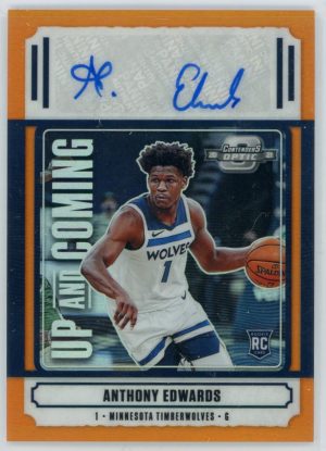 Anthony Edwards Timberwolves 2020-21 Contenders Optic Orange Auto /25 Rookie Card #UC-AED