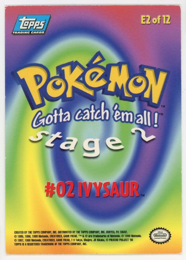Pokemon Ivysaur #02 Topps Holo Card E2 of 12