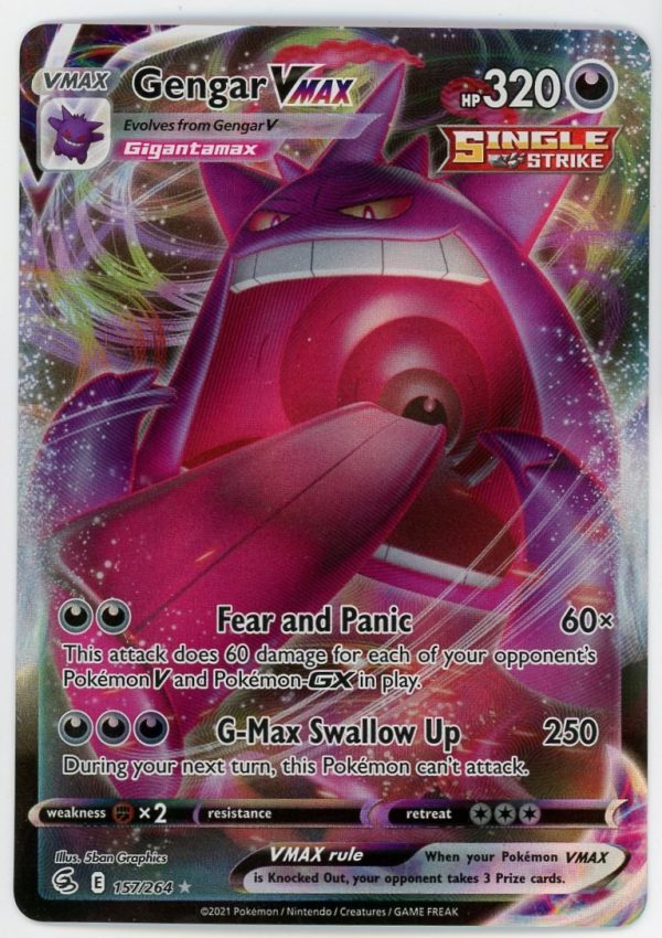 Pokemon Gengar VMAX 157/264 Fusion Strike Ultra Rare Full Art