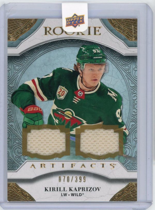 Kirill Kaprizov Wild 2020-21 UD Artifacts Gold Rookie Patch /399 Card #II