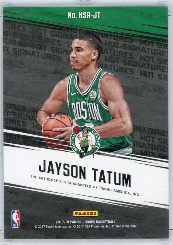 2017-18 Jayson Tatum Celtics Panini NBA Hoops Auto Rookie Card #HSR-JT
