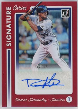 Teoscar Hernandez Astros 2017 Panini Donruss Signature Series Red Auto /99 Card #SS-TH