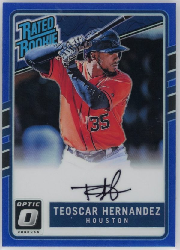 Teoscar Hernandez Astros 2017 Donruss Optic Auto Rookie /75 Card #170