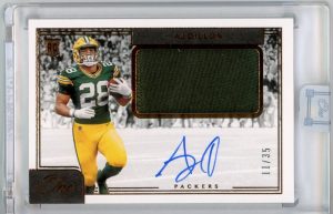 AJ Dillon Packers Panini One 2020-21 Autographed Card #24 11/35
