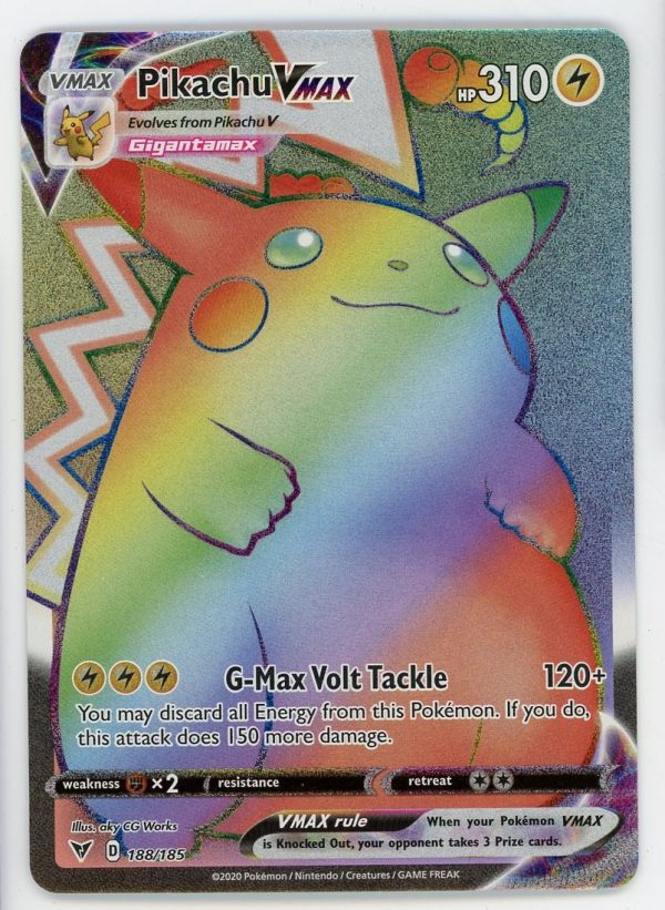 Pokemon Pikachu VMAX Secret Vivid Voltage 188/185 Rainbow Rare