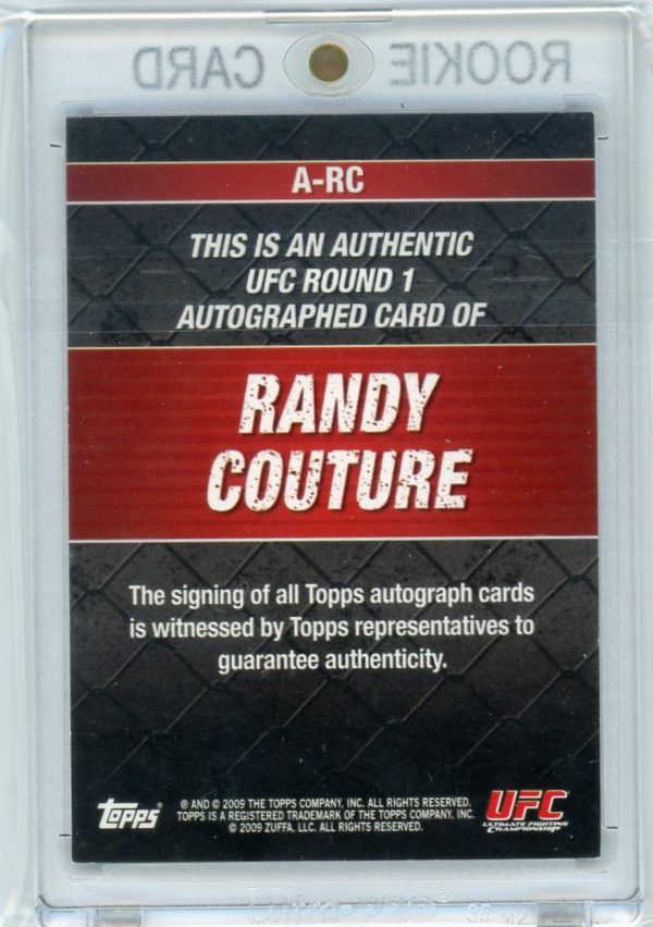 2009 Randy Couture UFC Topps Round 1 RARE Red Ink Auto Rookie Card #A-RC