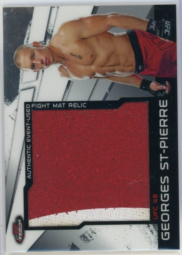 2011 Georges St-Pierre UFC Topps Finest Fight Mat Relic Card #MR-GSP